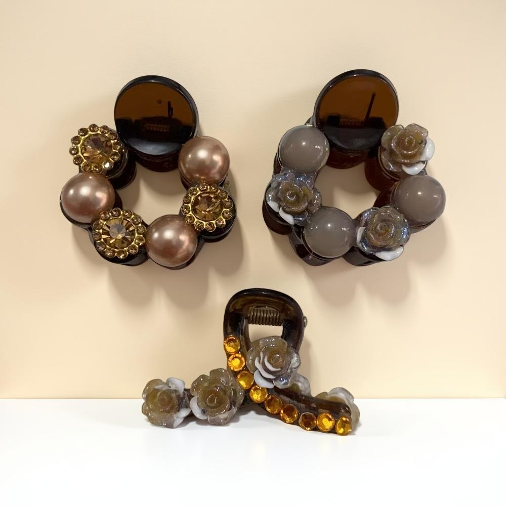 1PC Temperament Camellia Pearl Mini Small Grab Clip Women's Bangs Broken Hair Clip Princess Head Hairpin Headgear