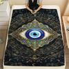 1Pc Evil Eye Print Flannel Blanket, High Quality Comfortable for All Seasons, Home Decor, Warmth and Comfort, Perfect for Christmas Gifts W165