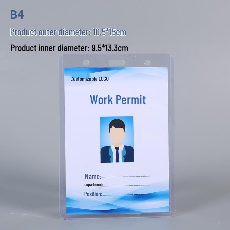 Large Transparent PVC ID Badge Holder with Lanyard for Work, Guest, Exhibition, and Conference