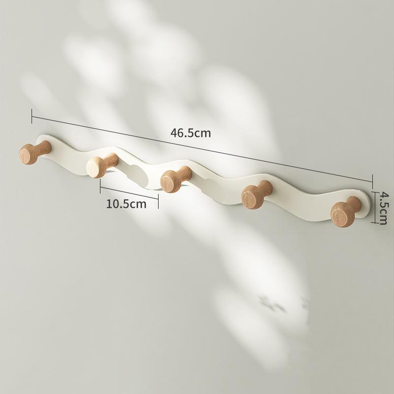Wave Shaped Door Hook Bedroom Door Back Hanging Hanger Living Room Key Coat Hook Punch-Free Wall Mounted Wooden Hooks Wall Decor
