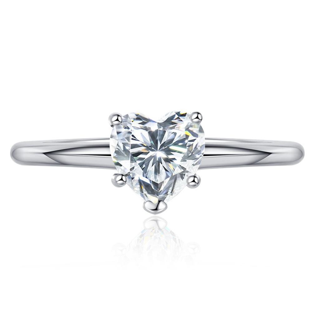 

Vinregem Classic, 100% стерлинговое серебро 925 пробы, сердцевидная огранка, 6 мм, 0,8 карата, 3EX VVS1, цвет D, настоящее кольцо с муассанитом и бриллиантами для женщин, свадебные украшения для помолвки US 8 белый