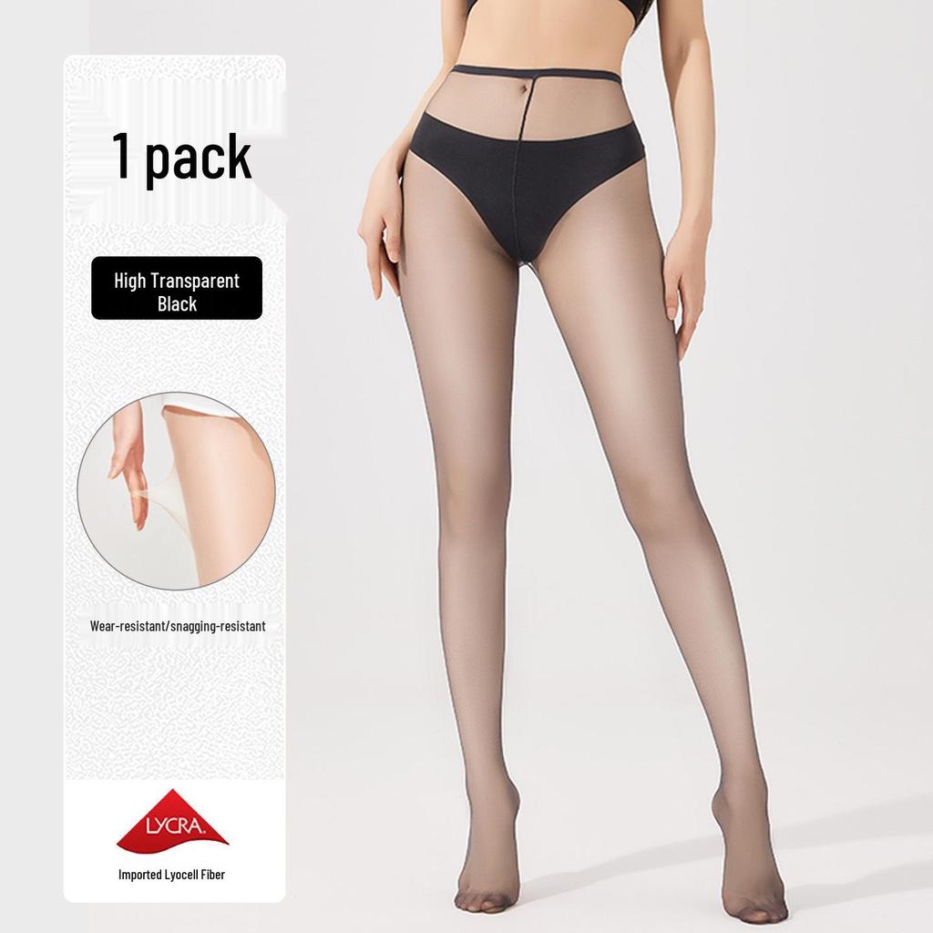 Women's Black Ultra-Thin Pantyhose: Skin-Feel, Anti-Snag, Sexy High-End Tights for Spring, Autumn, and Winter.