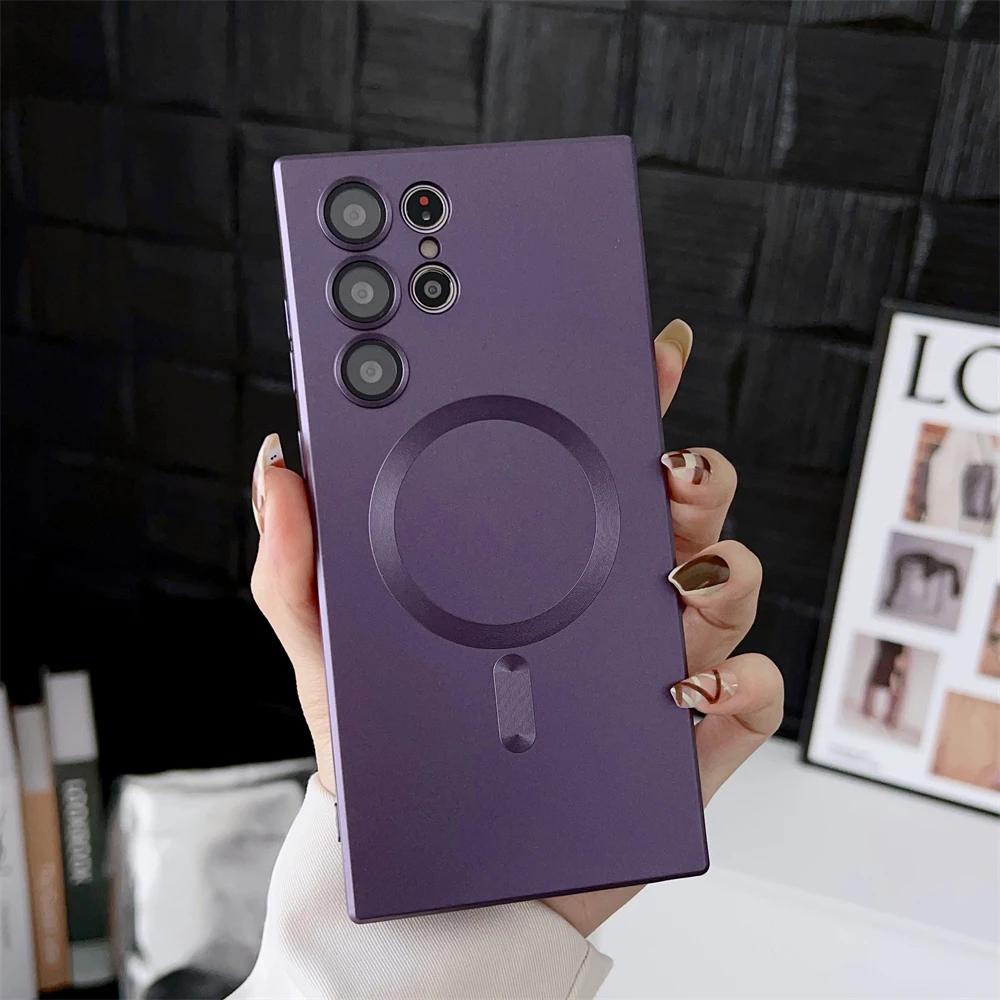 Magsafe Magnetic Wireless Charging Case for Samsung Galaxy S24 S23 S22 S21 S20 S20FE S23FE Note20 Ultra Plus TPU Soft Back Cover