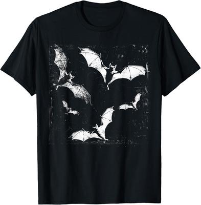 Nowy Limitowany Nietoperze Wampir Horror Upiorny Art Goth Art Estetyczny T-Shirt Top Tee