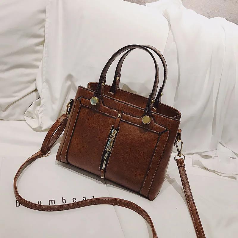 Damenhandtasche, elegante einzelne Umhängetasche, Vintage, große Kapazität, Umhängetasche, vielseitige strukturierte Tasche