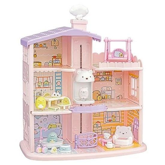 Takara Tomy Sumikko Gurashi Pegar Girar Shirokuma Ascensor Casa de Tres Pisos