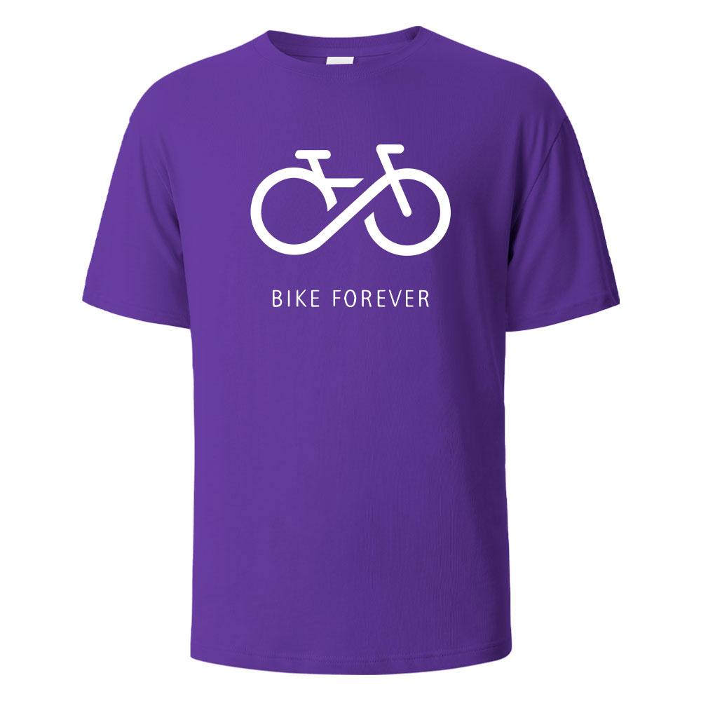 Bike Forever Funny Streetwear Basic TShirt For Men Fashion Casual 100 Cotton Clothing Crewneck Breathable Tshirt Hip Hop Tees