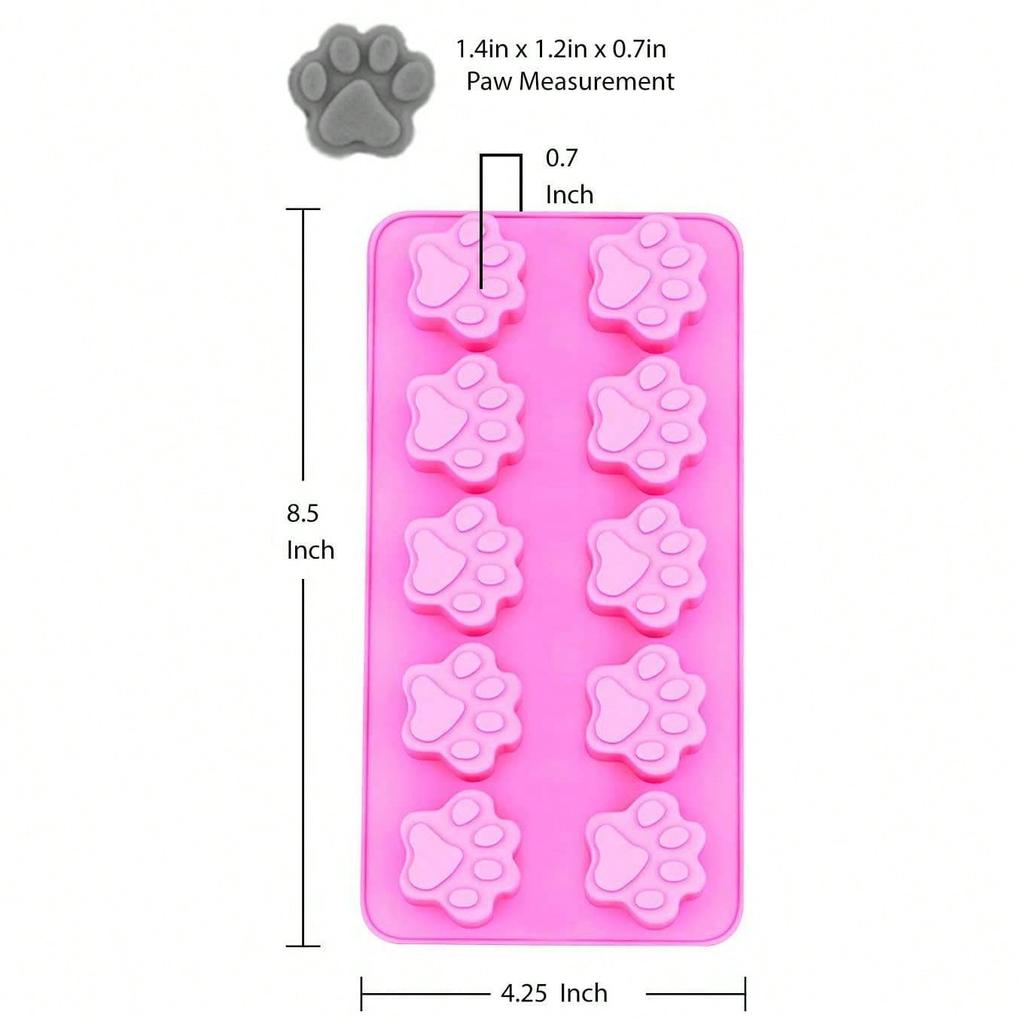 1Pcs Animal Dog and Cat Bone and Paw Print Silicone Baking Pan flexible Baking Mold Dog Puppy Treat Cookie Pet Oven safe cake