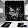 4-Piece Shower Curtain Set with HD Digital Printing | Waterproof, Drill-Free, Ideal for Home/Hotel Bathroom Partition