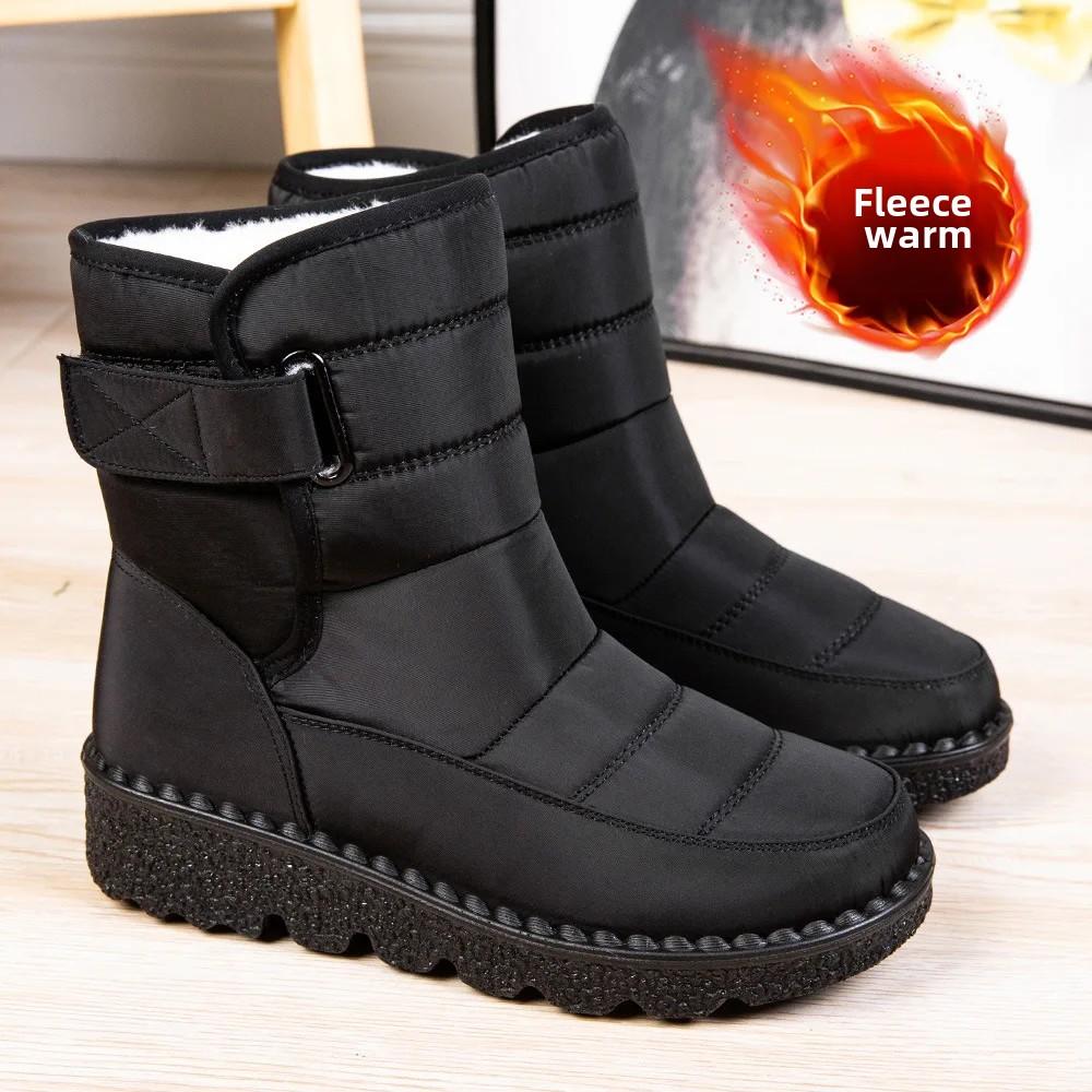 New Hot Sale of The Season Women's Snow Boots Warm Waterproof Casual Magic Tape Booties Size 44 Comfortable Winter Shoes for Lad