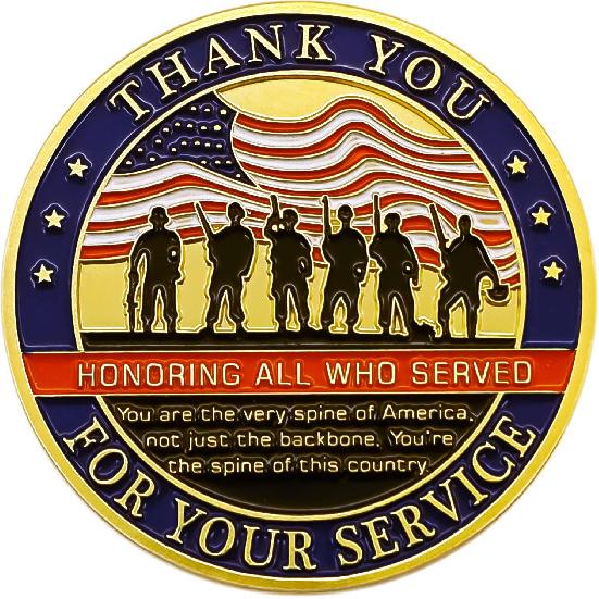 Thank You for Your Service Military Appreciation Challenge Coin Pack of 5