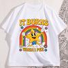 Lustiges Sprüche T-Shirt 'Es brennt beim Wasserlassen' 90er Vintage Baumwolle Kurzarm T-Shirt Streetwear Locker Rundhals Streetwear Kleidung
