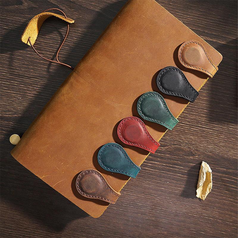 3Pc Notebook Book Markers Page Divider Magnetic Leather Bookmark Double-Sided Magnetic Buckle Magnet Clip Staionery Supplies