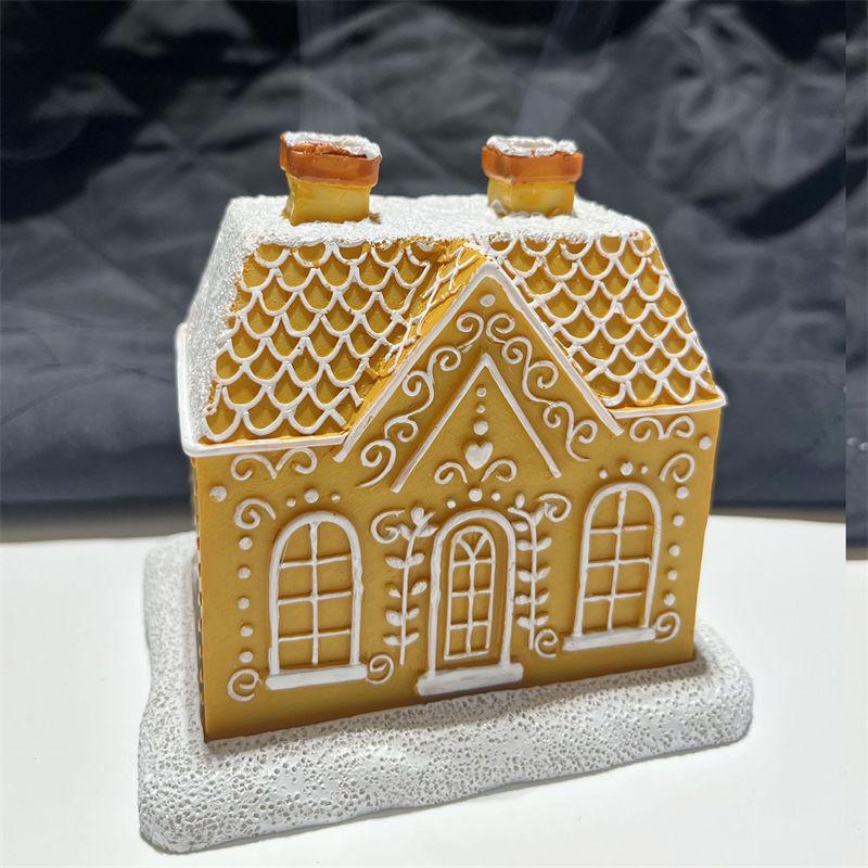 Christmas Incense Cone Resin Decorations Burner Gingerbread Cottage Festive