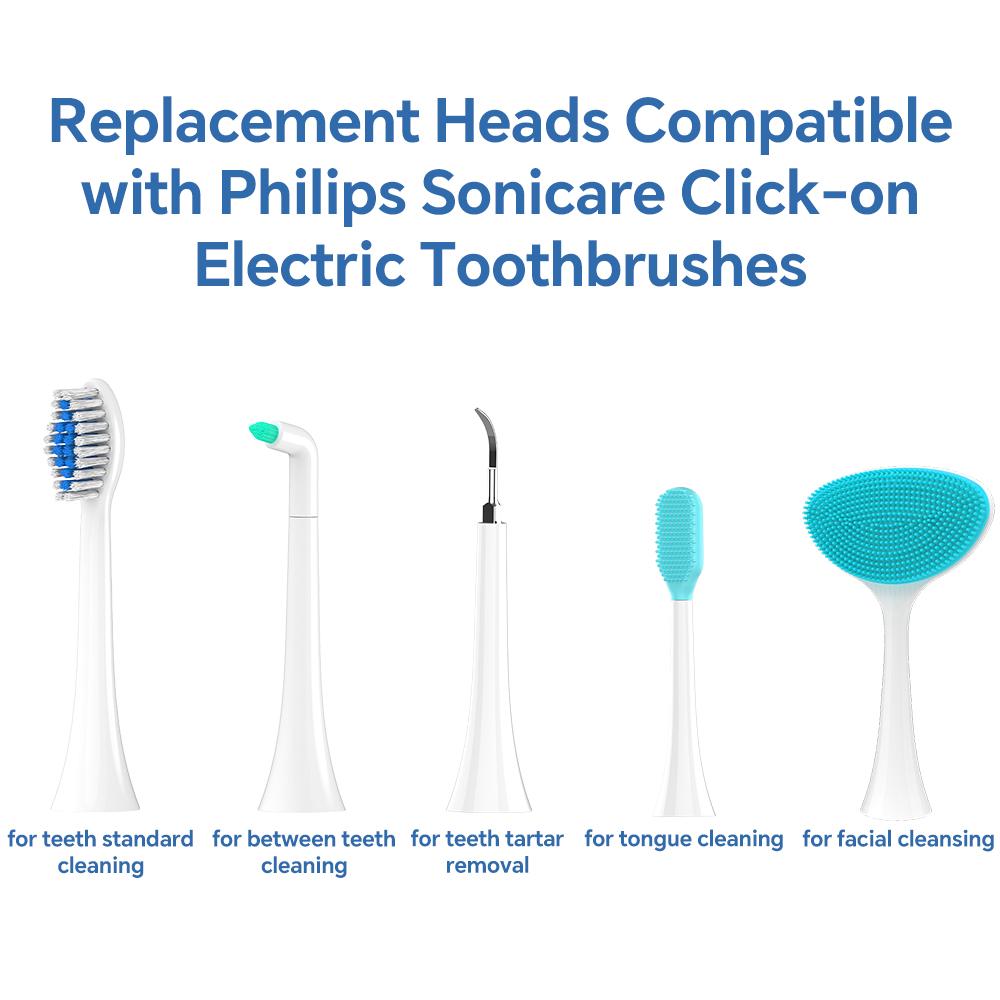 Compatible with Philips Sonicare Electric Toothbrush Replacement Toothbrush Brush Heads, Multifunctional Brush Head for Sonicare