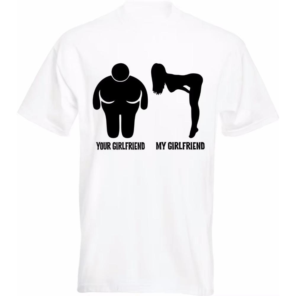 Girlfriend Vs My Girlfriend Funny Rude Offensive Tee Men Clothing Funn Graphic Tshirts Summer Leisure Short-sleev Tee Camisetas