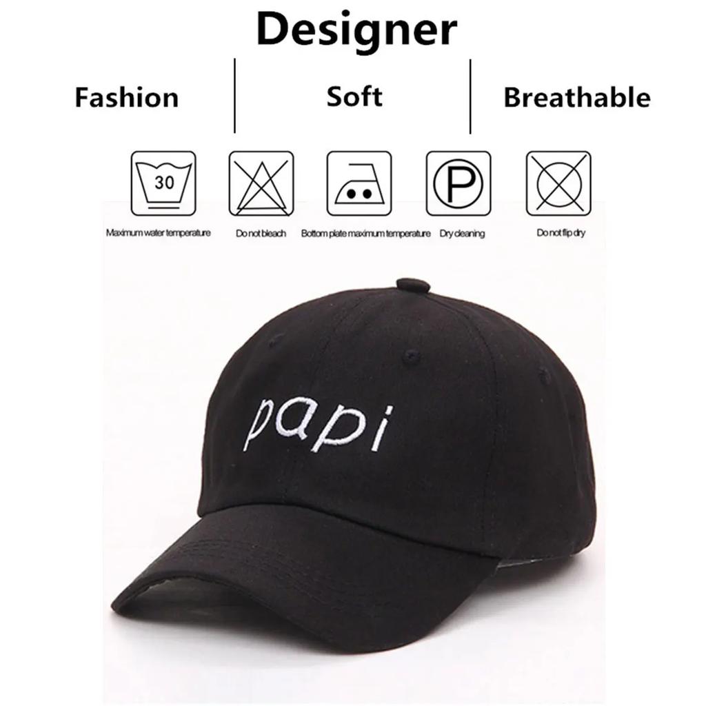 Unisex Papi Embroidery Baseball Caps Spring and Autumn Outdoor Adjustable Casual Hats Sunscreen Hat Sports Cap