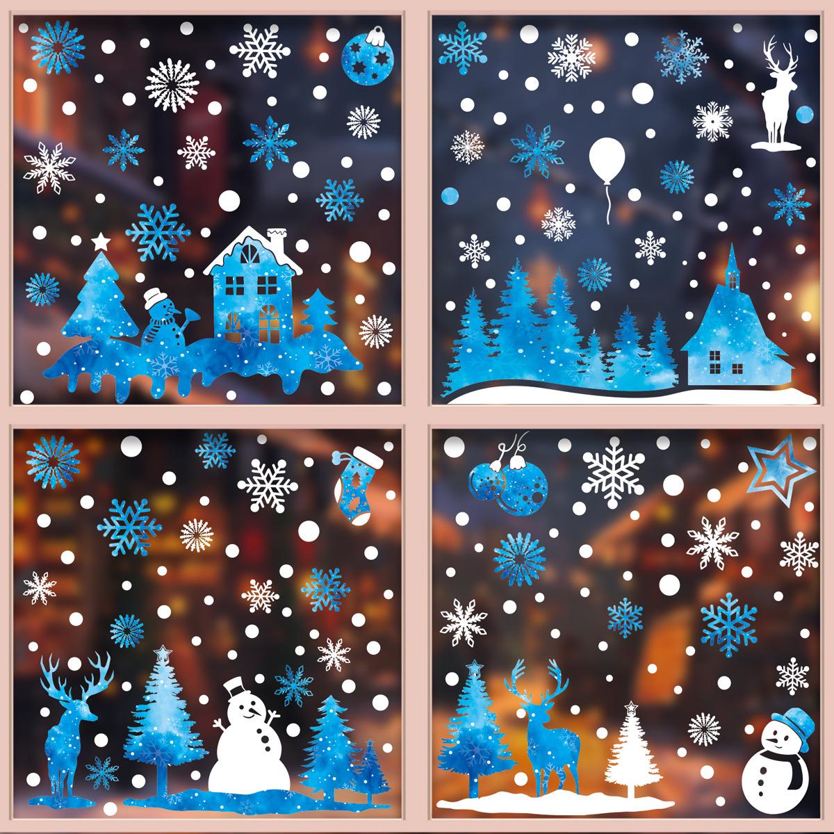 

Cute Christmas Stickers , Double-sided Electrostatic Printing, 4 Pieces Per Pack. One Size