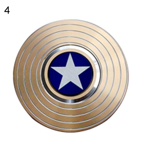 Rund Captain America Spideman Alloy Fingerspiss Gyro Hand Spinner Anti-stress leketøy