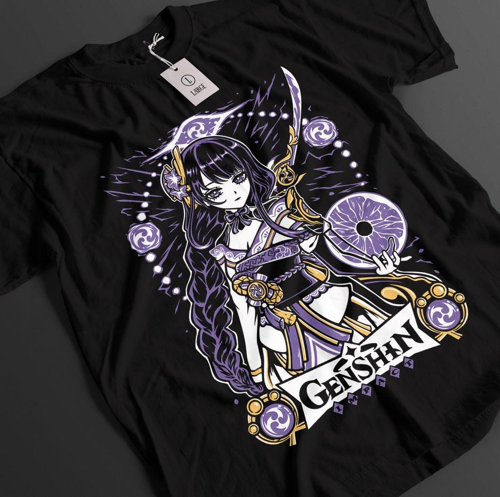 New Genshin Impact Shirt Zhongli Tshirt Ei T-Shirt Venti Top Hu Tao Kazuha Anime Tee