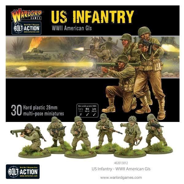 Warlord Games WAR-A - Jeux De Seigneurs De Guerre - Infanterie Américaine - Miniatures Wargaming En Plastique De 28mm -