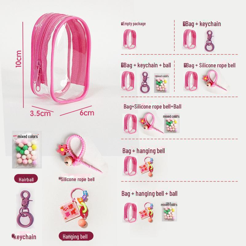 Pop Mart 3D Transparent Baby Bag Storage with Dopamine Color