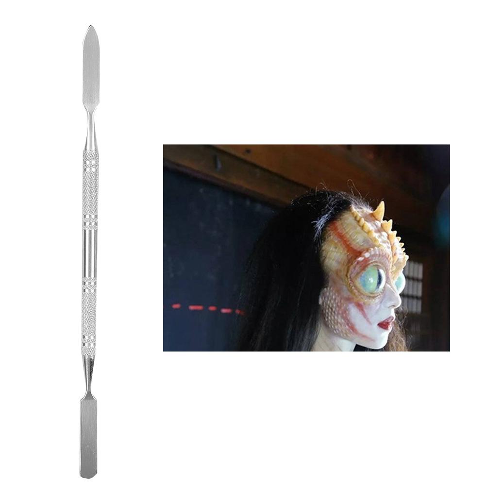 Stainless Steel Double Ended Scar Wax Spatula Applicator Special Effects FX Makeup Tool (L)