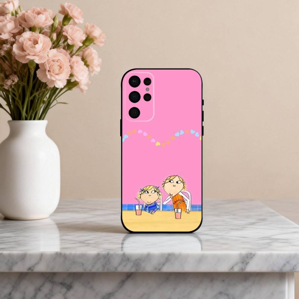 C-Charlie-E and L-Lola-A Phone Case For Samsung S25,S24,S21,S22,S23,S30,Ultra,S20,Plus,Others Soft Black Cover