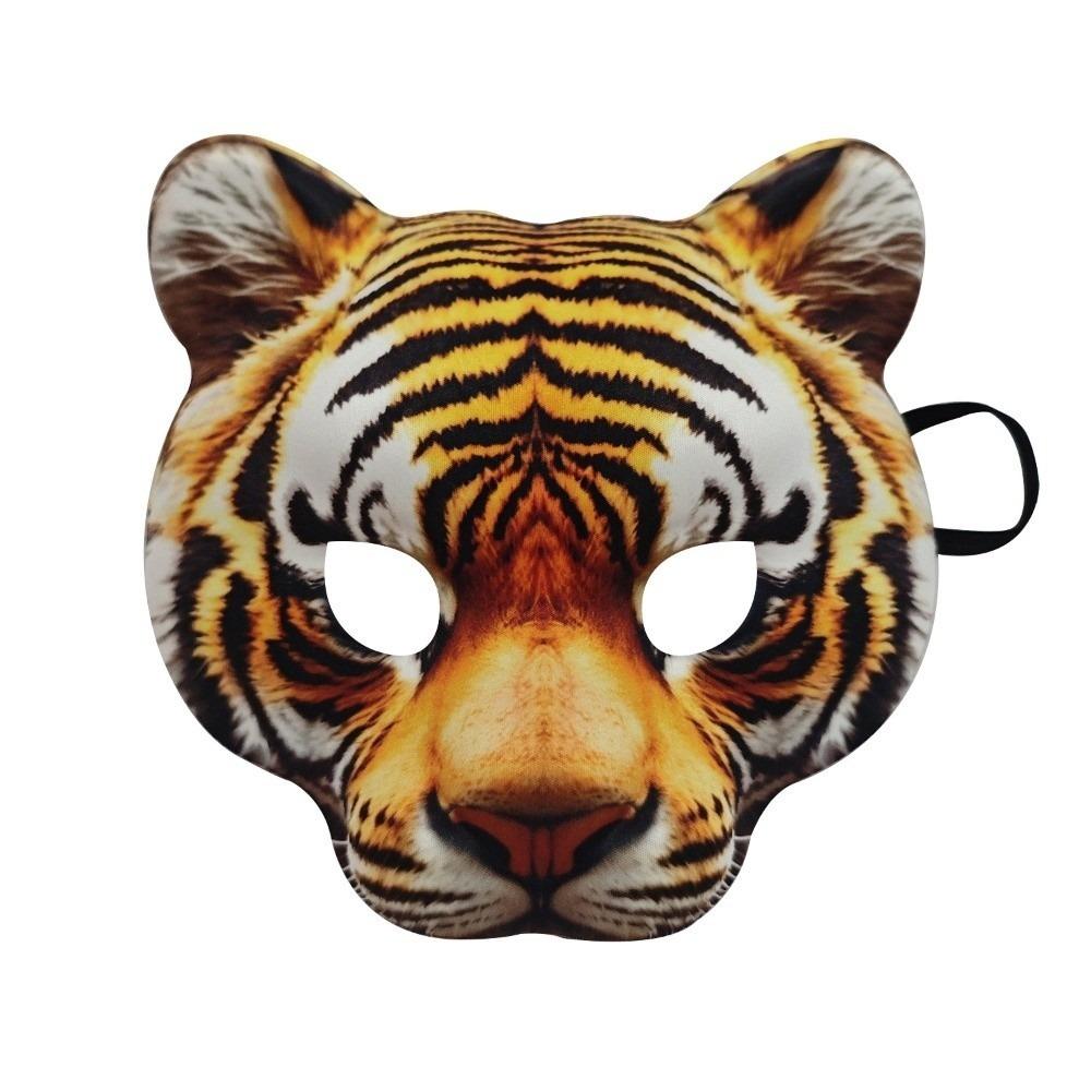 Party Props Tiger EVA Mask Husky Animal Half Face Mask Creative Halloween Werewolf Mask  Masquerade