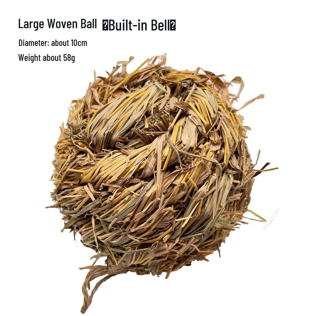 Natural Handmade Woven Rattan Teething and Chew Toy for Rabbits, Hamsters, and Chinchillas - Boredom Relief Ball