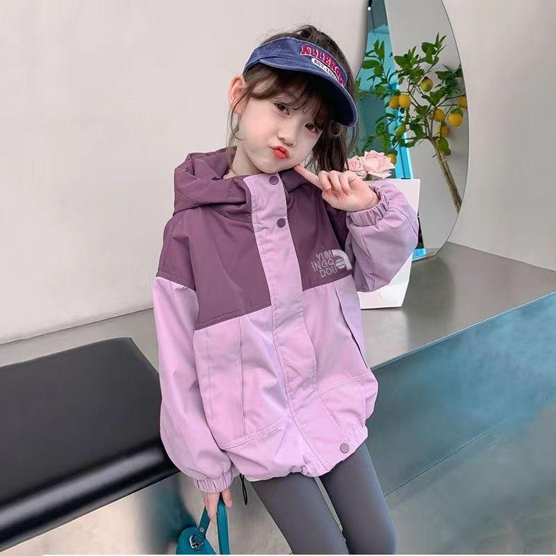 Girls' Fleece-Lined Windbreaker - Stylish Autumn & Winter Wear 2025