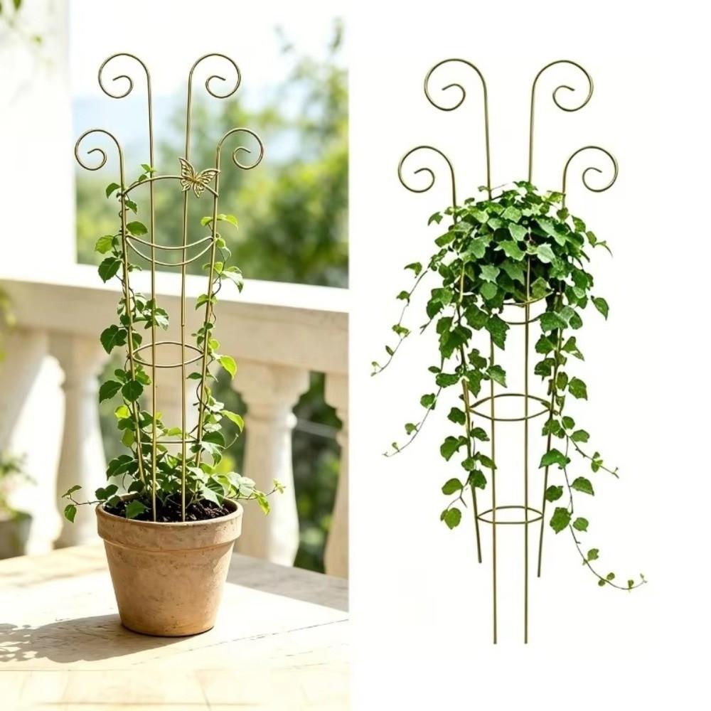 Verdickter Blumentopfhalter Schmetterlingsförmiger Pflanzenstützrahmen Balkongarten