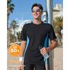 CHARMLEAKS Mens Rash Guards Short Sleeve Quick Drying Rash Vest UPF 50+ Breathable Stretchy T-Shirt