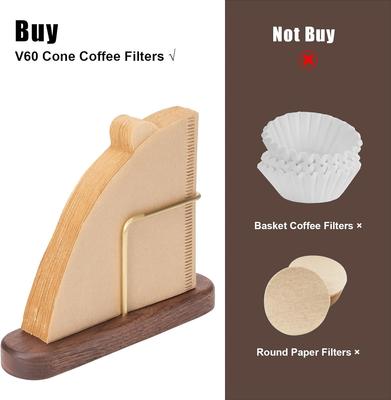 Cone Coffee Filter Holder, Stand Coffee Filter Storage, Coffee Filter Container for V60 Paper Coffee Filters Size 01 and 02