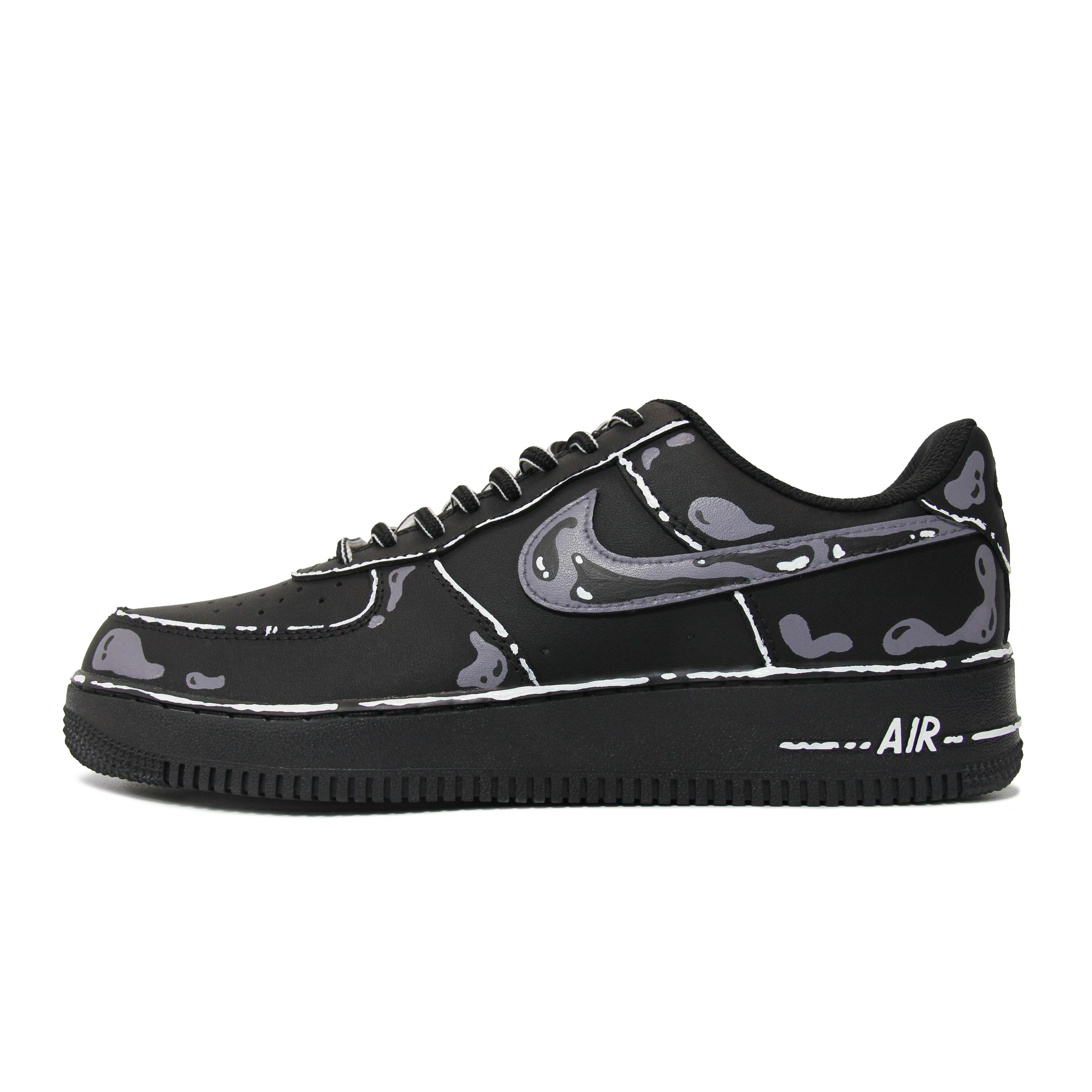 

Nike Air Force 1 Walking Planet, Bubbles Anime Slip Resistant Low top Skateboard Shoes Unisex Black Purple White CW2288-001(Team1492-) 41