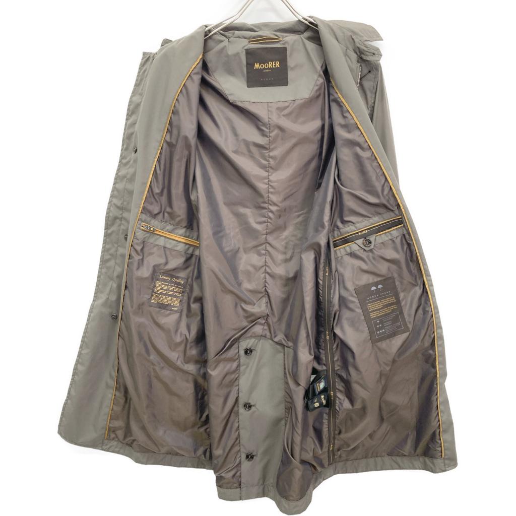 MOORER Brown PREZ-STP Hooded Single Trench Coat Spring Coat coat 46 BrownUsed