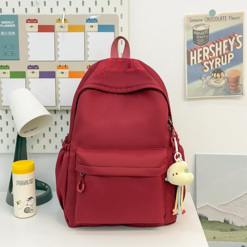 Schoolbag Schoolbag for Female Students Ins Wind Simple Korean Version of Casual Junior High School Students Backpack Large Capacity High School