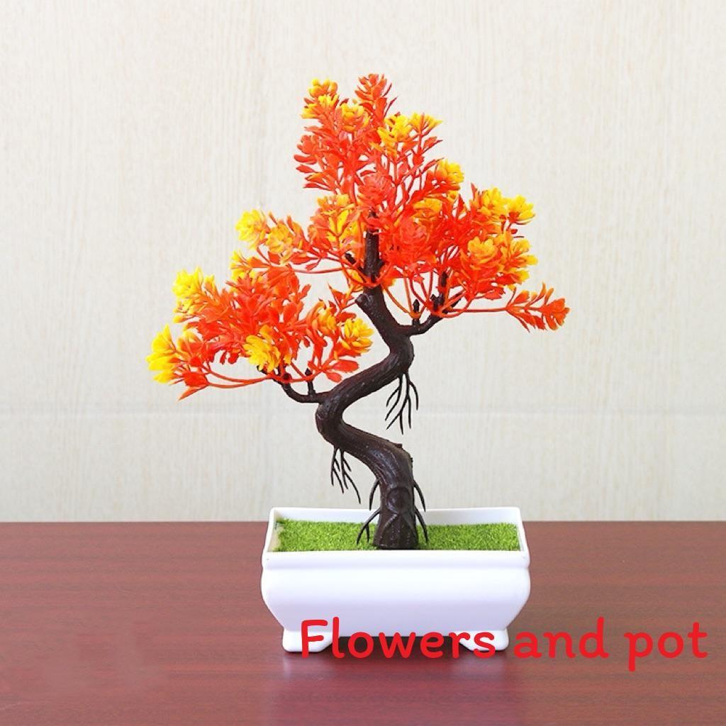 Pine Simulated Trees Artificial Green Plants With Pots Indoor Decoration