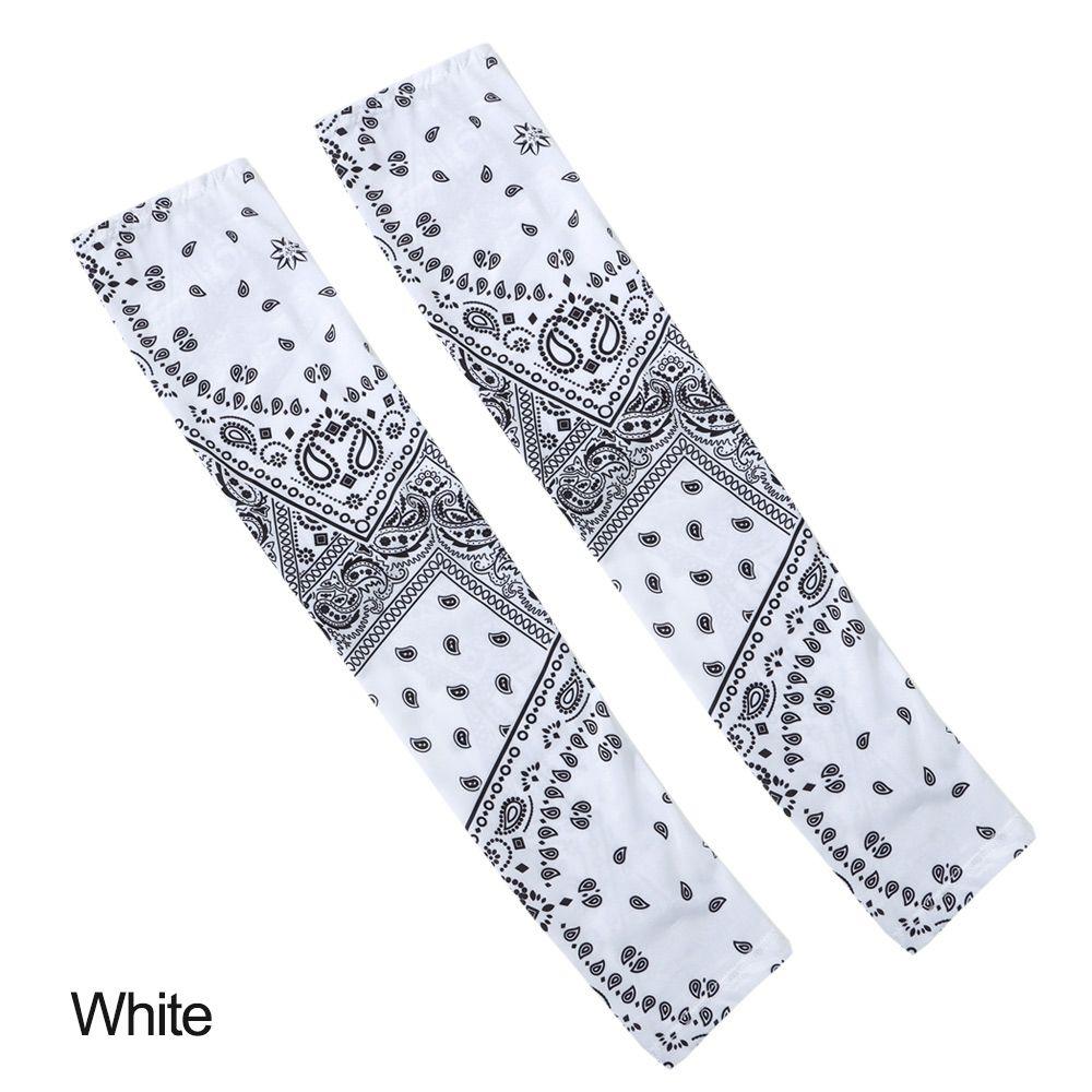 

Женские Мужские Спортивные Рукава для Защиты от Солнца Рукава из Ледяного Шелка Накидка на Руку Длинные Перчатки белый