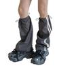 Damen Harajuku Seitliche Doppelt gestreifte Cargo Beinabdeckung mit Kordelzug Motorrad Baggy Fußlose Socken Beinstulpen Gamaschen