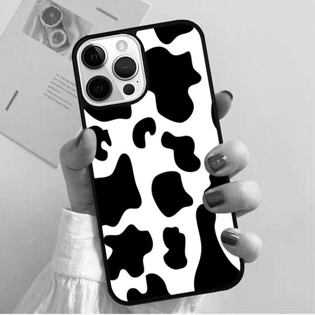 Cute Black and White Cow spots Pattern Phone Case Cover For iPhone 17 Air 15 16 Pro Max 14 13 12 11 Pro Max Plus