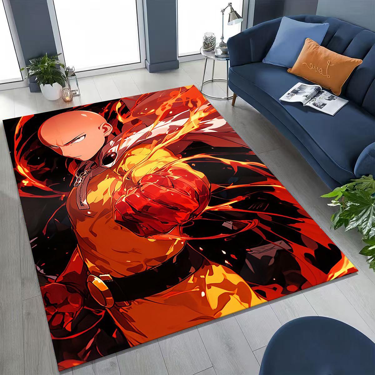 

Аниме One Punch Man Сайтама Мультяшный Мультяшный Ковер для Спальни Гостиной Дивана Дома Декор Придверный Коврик, Детская Игровая Нескользящая Напольная Коврик 40x60cm( 15x23in )
