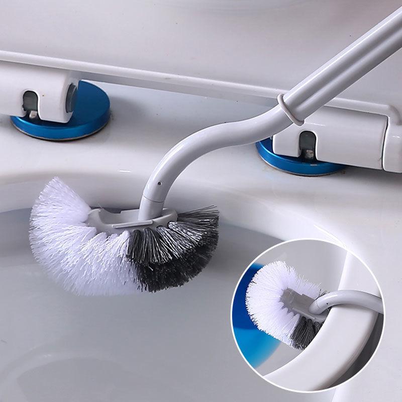 S-Shaped Wall-Mounted Toilet Brush with Curved Long Handle for Complete Cleaning