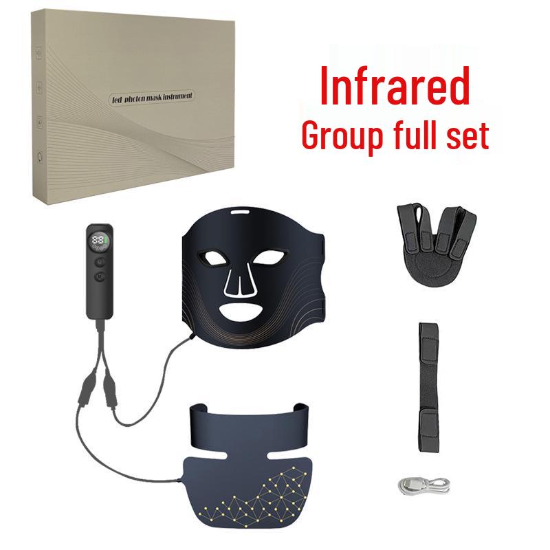 Cross-Border LED Red Light Photorejuvenation Face Mask - CE Approved Silicone Beauty Device with Large Red & Blue Light Panel