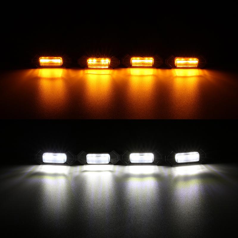 4pcs/Set LED Front Grill Lights With Harness Upgrade Fit For Toyota Tacoma PT228-35170 2016 - 2019 Car Accessories Singal Lights
