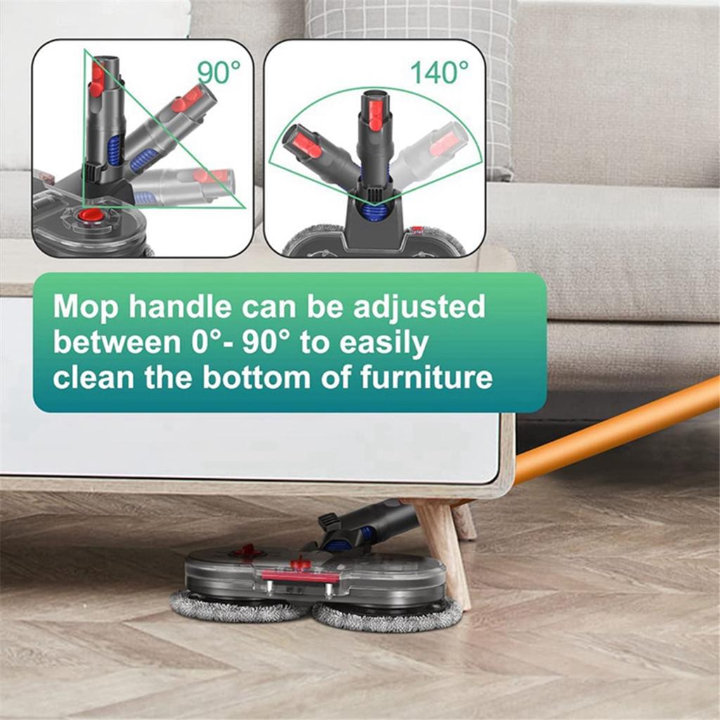 Kit cap de mop electric pentru Dyson V10 Slim/V12 Detect Slim Partea aspiratorului Atașament mop cu cârpă pentru rezervor de apă