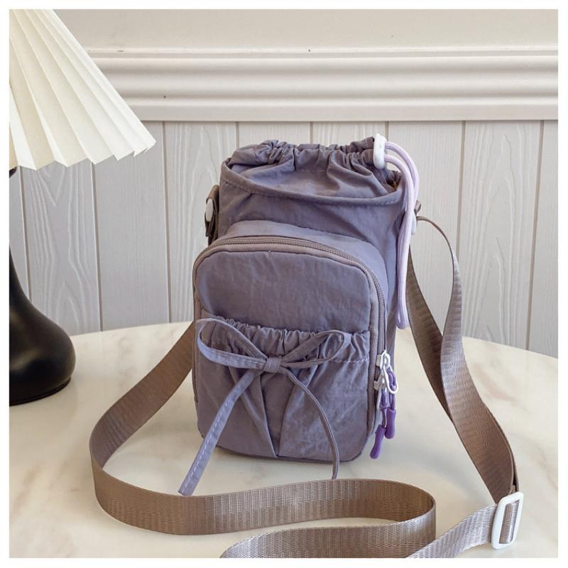 Bowknot Water Bottle Storage Bag Drawstring Waterproof Sport Shoulder Bag Portable With Strap Phone Pouch Cup Accessories