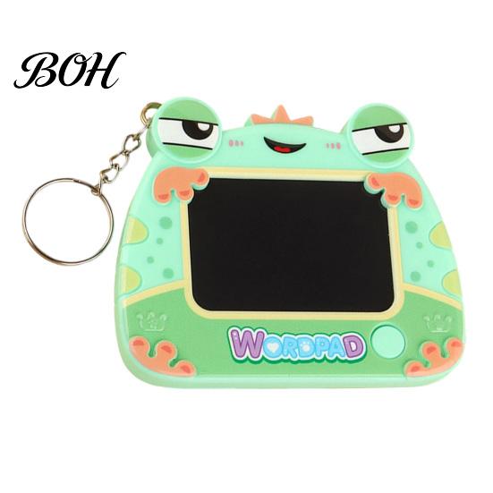 School Bag Hanging Ornament Mini Drawing Board Keychain for Kids, Cartoon Frog Writing Pad with Portable Graffiti Key Ring, Doodle Sketch Travel