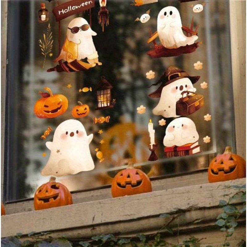 Cute Pumpkin Static Cling Window Stickers-Halloween Decorations,Festive Holiday Decorations,Office Decorators Cute glass sticker