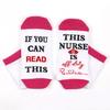1 Pair Nurse Socks Novelty If You Can Read This Offduty Letters Jacquard Designs Comfortable Breathable Cotton Socks